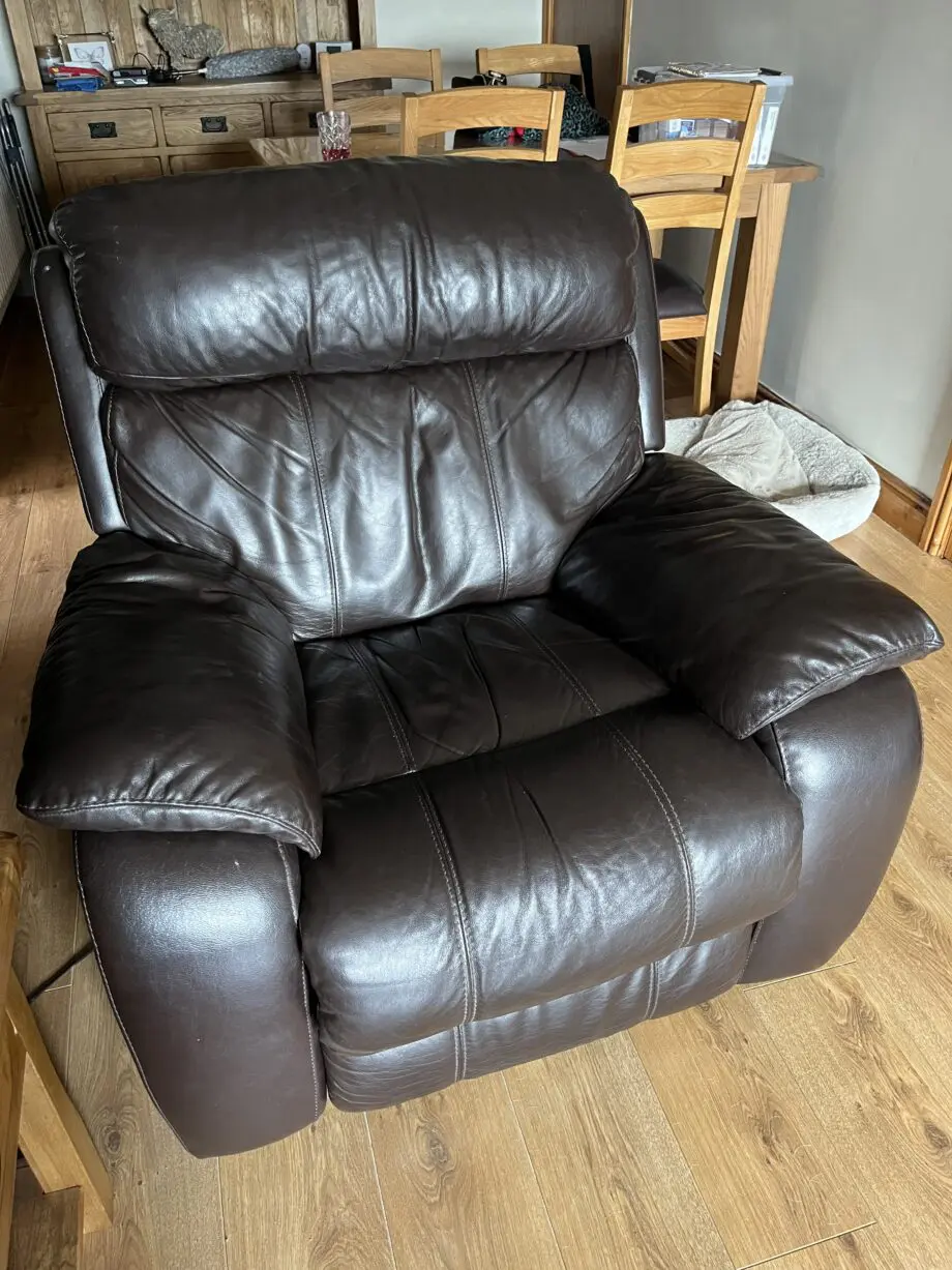 Furniture Village Leather Sofa and Recliner Chair
