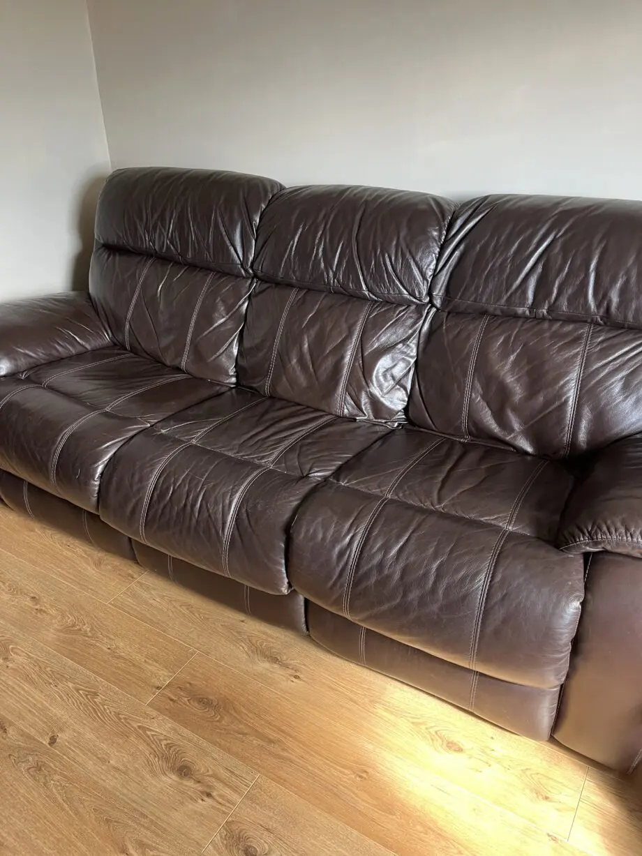 Furniture Village Leather Sofa and Recliner Chair