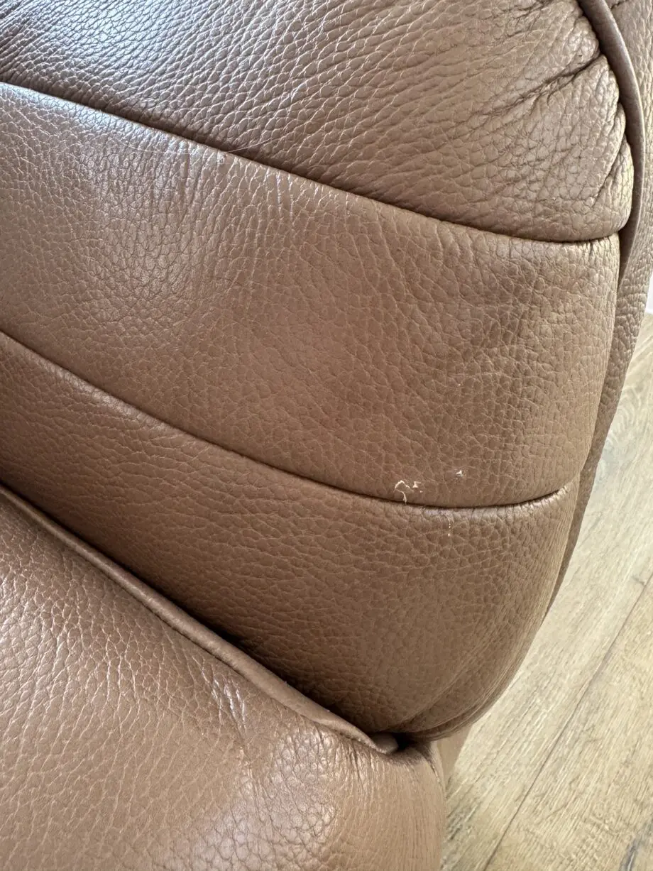 Brown leather sofa