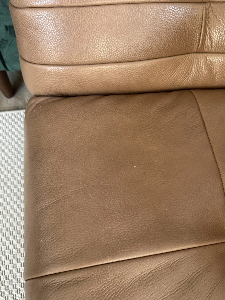 Brown leather sofa