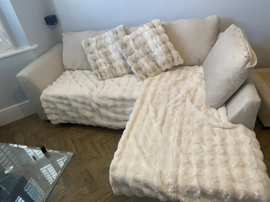 Beige corner sofa