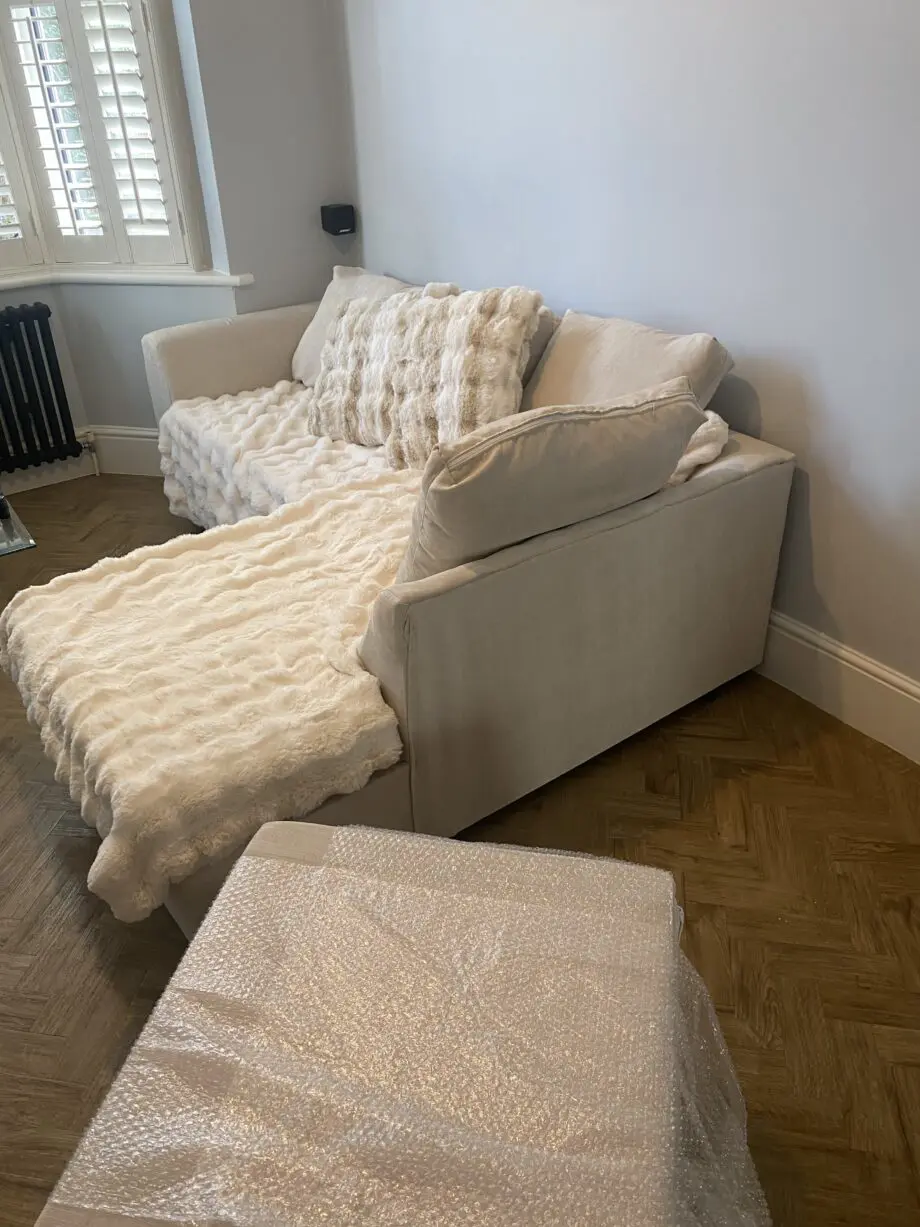 Beige corner sofa