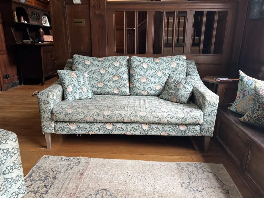 Heal’s Richmond 2 seater sofa and 2 armchairs, Tulip & Jasmine, Teal material.