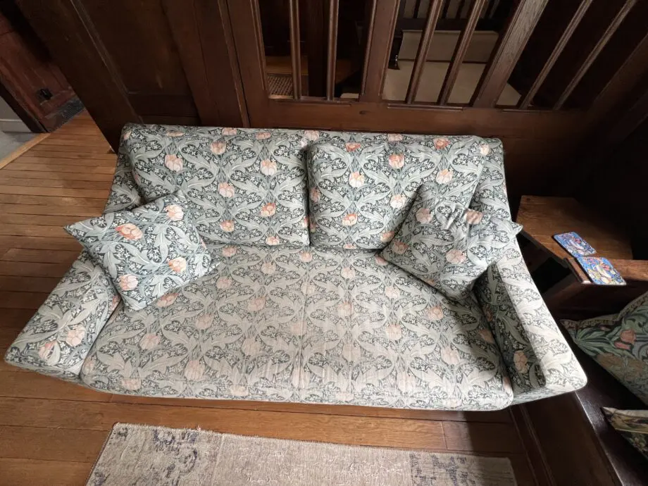 Heal’s Richmond 2 seater sofa and 2 armchairs, Tulip & Jasmine, Teal material.