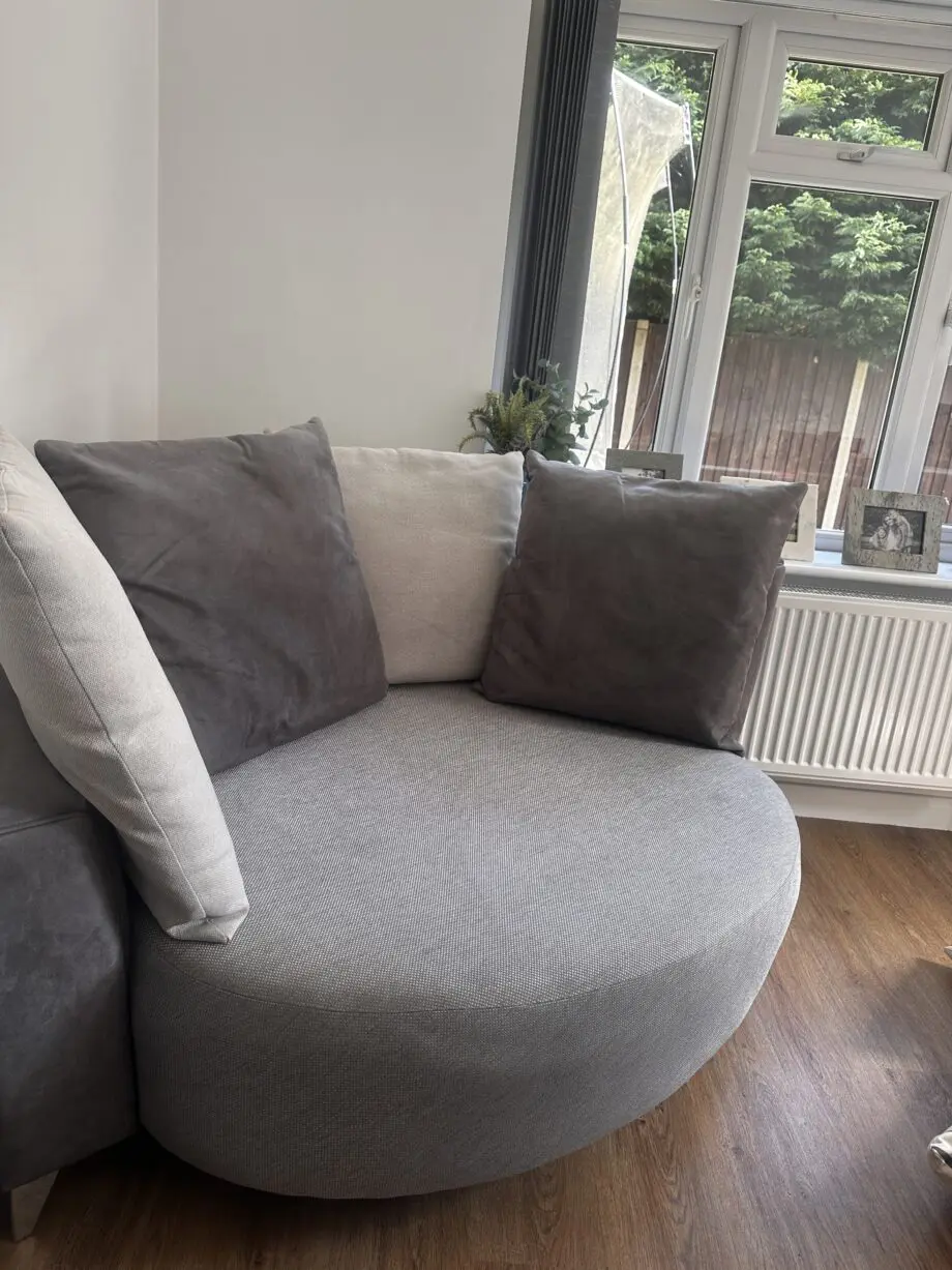 DFS grey cuddle chair