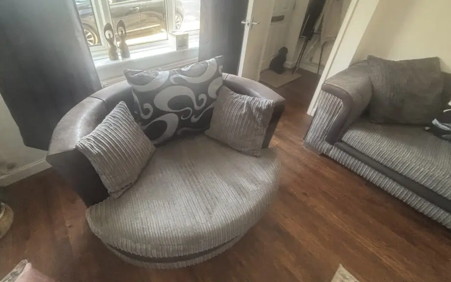 Cuddle chair and 3 seater set