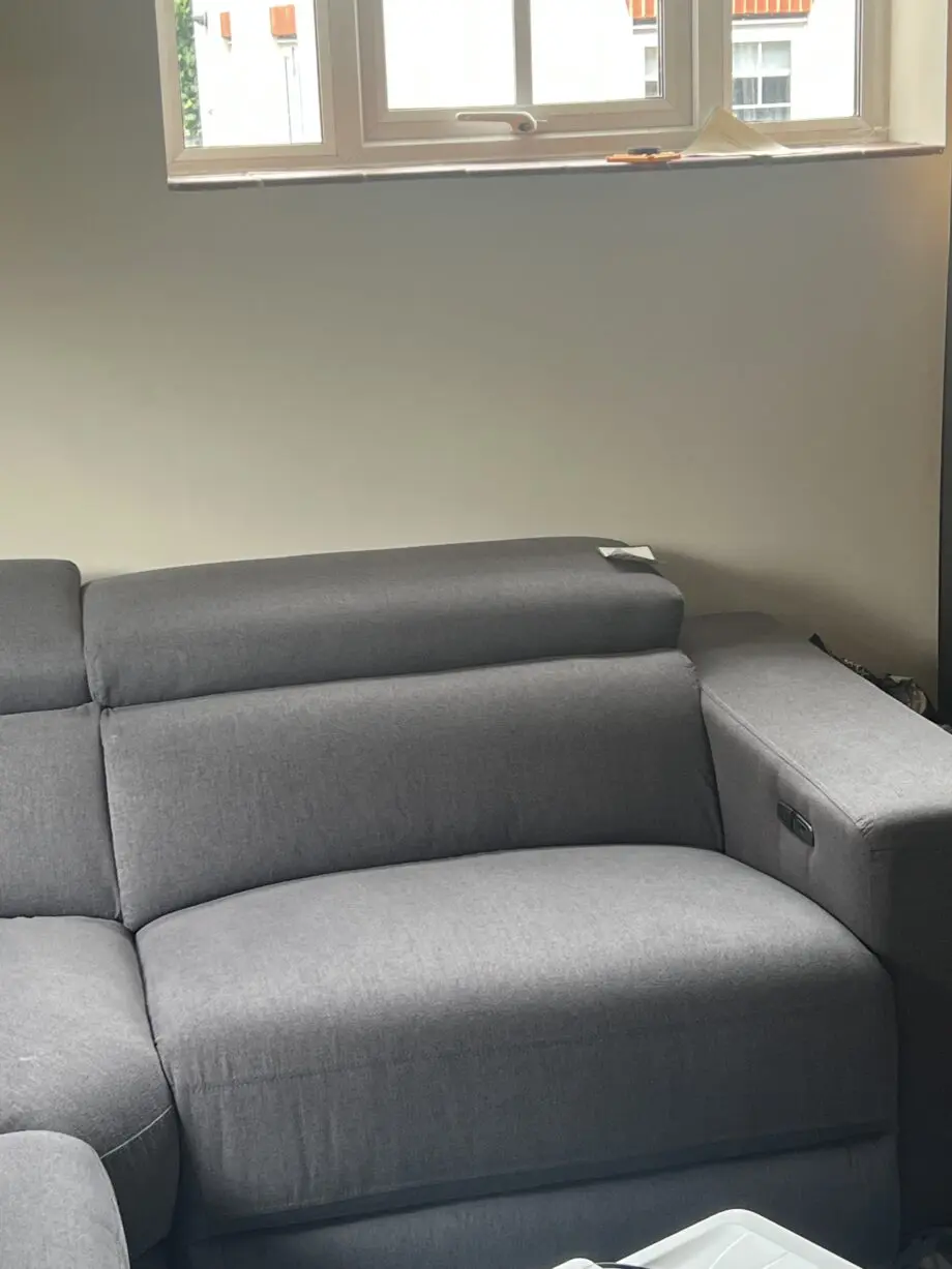 Dfs Grey sofa with built in double bed, recliner chair and charging ports