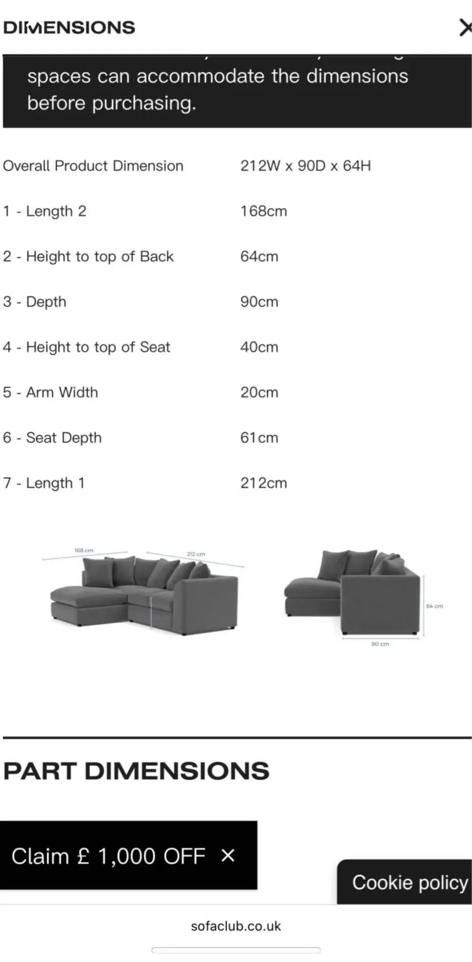 Chelsea Left Corner Sofa - Shades of Grey