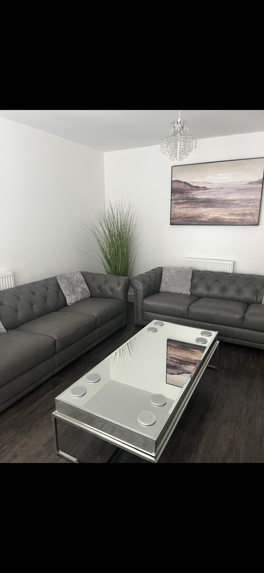 Dark grey 3 seater Natuzzi sofa
