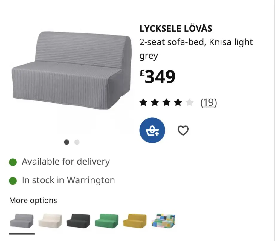 Ikea LYCKSELE LOVAS 2 seater sofa bed