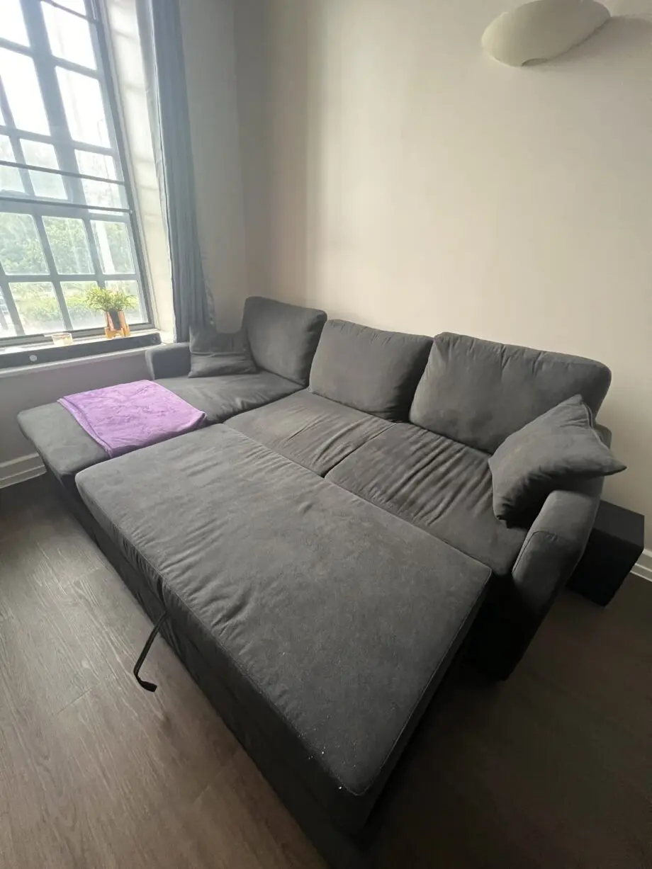 Habitat Reagan Left Hand Corner Chaise Sofa Bed - Charcoal