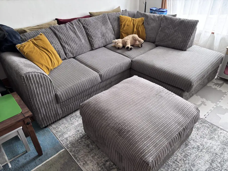 DFS Grey Corner Sofa with Ottoman