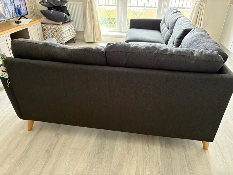 Evie left hand corner sofa in charcoal fabric