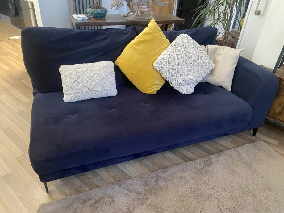 MADE Navy Blue Left-hand facing Chaise end corner sofa
