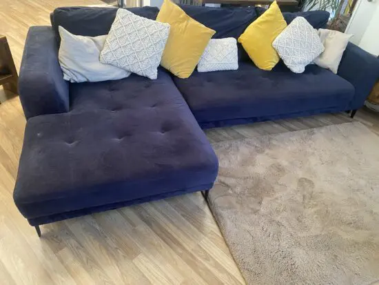 MADE Navy Blue Left-hand facing Chaise end corner sofa