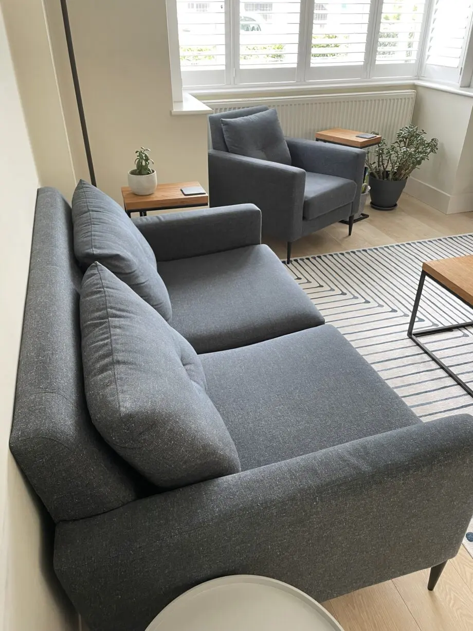 Heals Brunel 2 seater sofa & chair in Murcia grey