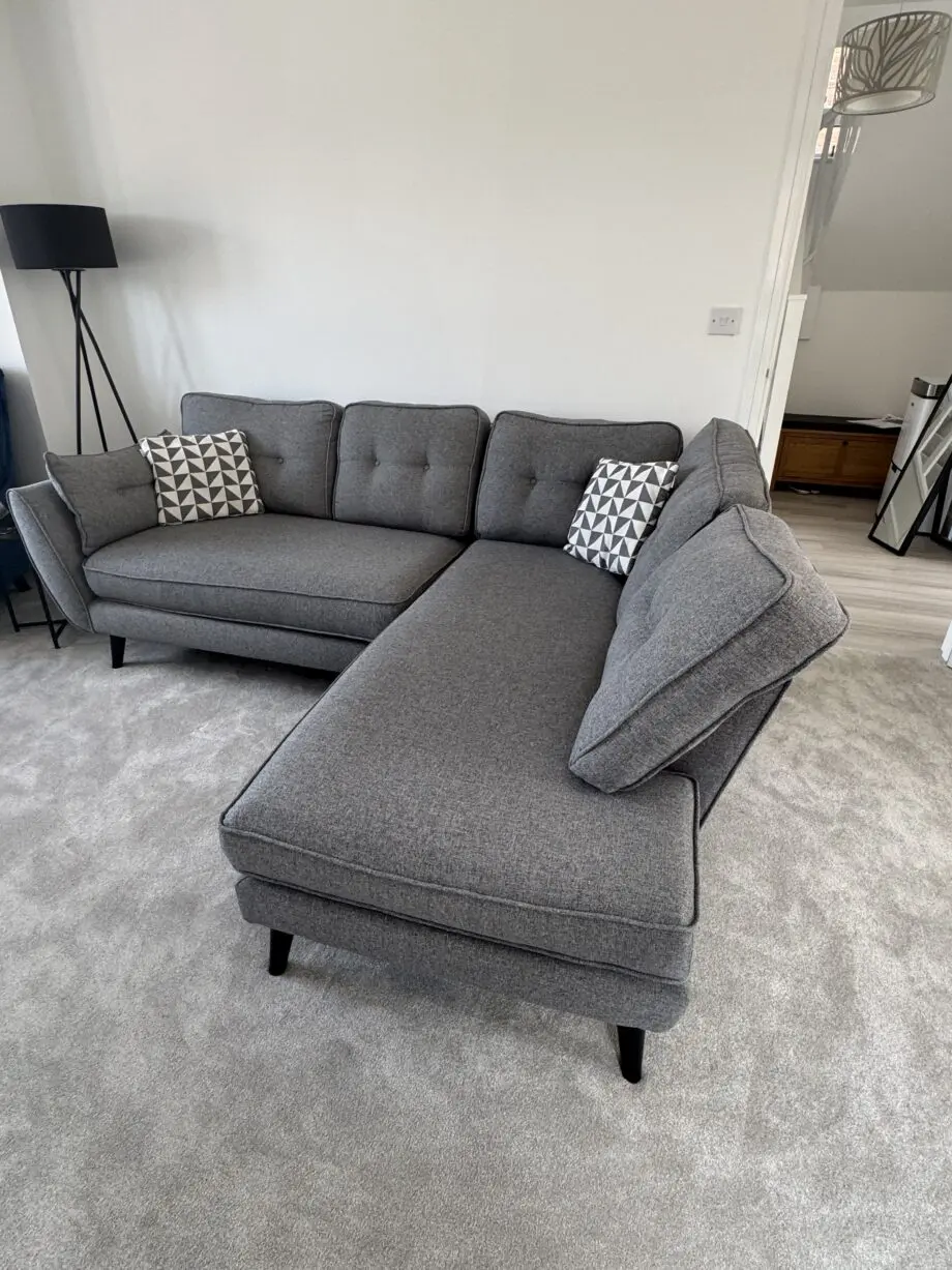 French Connection Zinc Grey Left Hand Corner Sofa