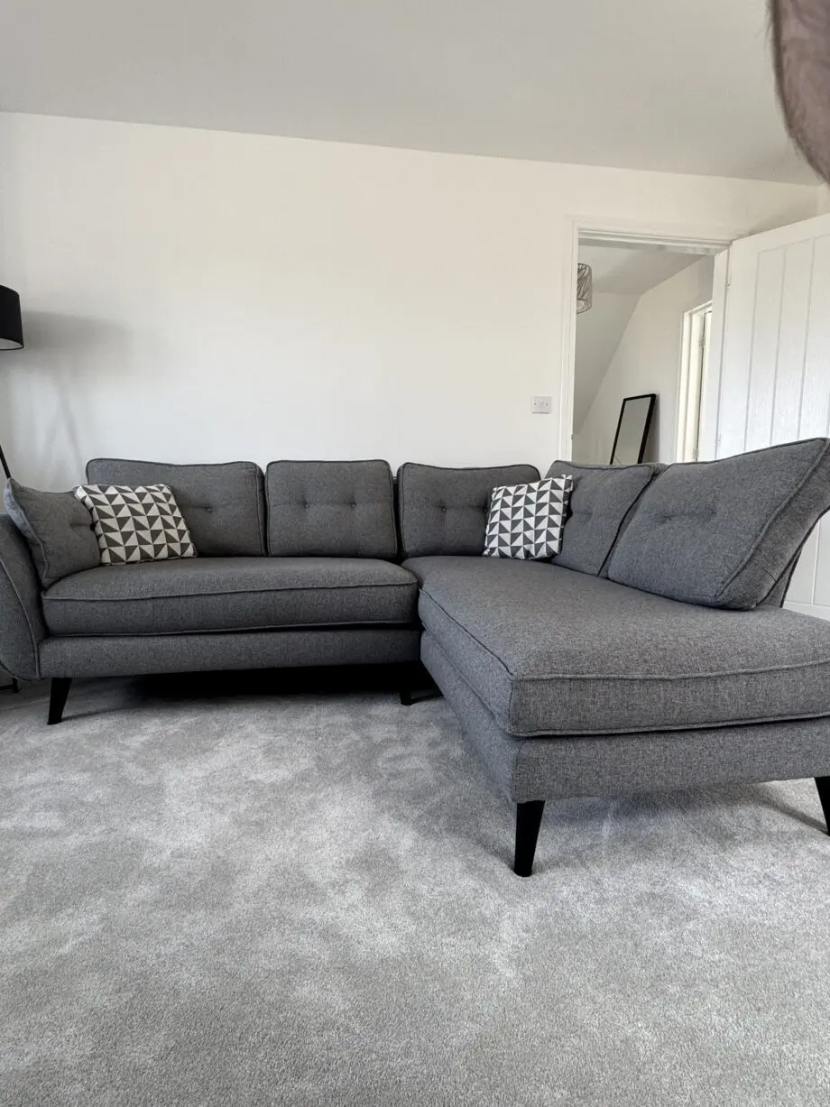 French Connection Zinc Grey Left Hand Corner Sofa