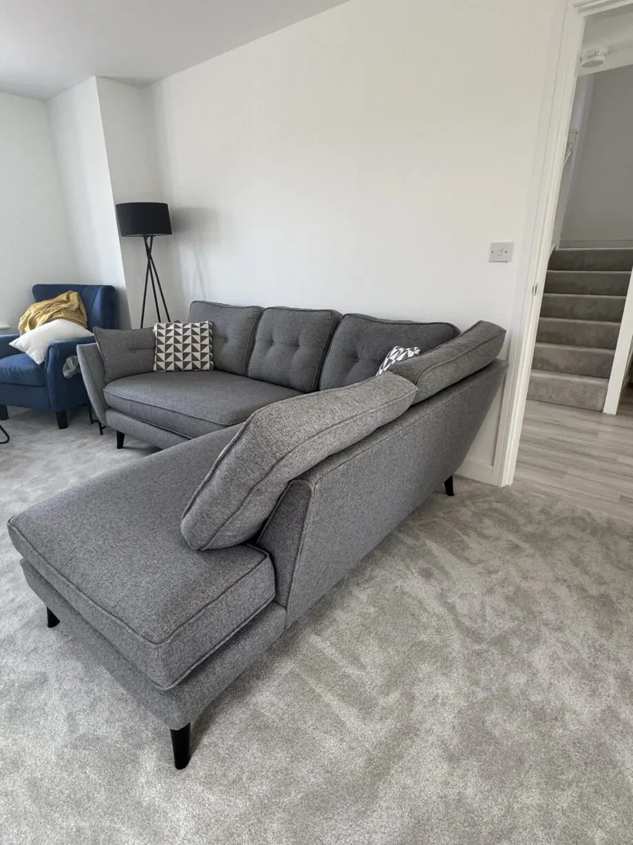 French Connection Zinc Grey Left Hand Corner Sofa