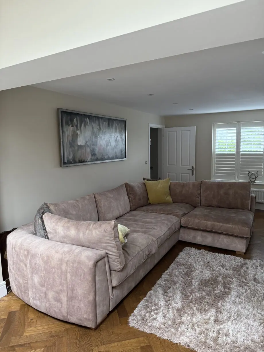 Sofology Emperor corner sofa in antique velvet champagne
