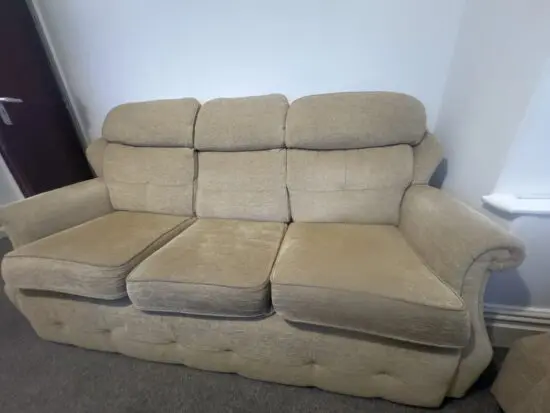 Beige 3 seater sofa with 2 single seater set