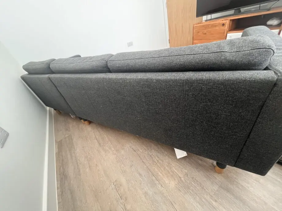 3-seat Landskrona Corner Sofa, with Chaise | dark grey/wood