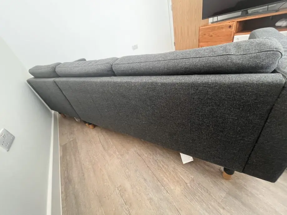 3-seat Landskrona Corner Sofa, with Chaise | dark grey/wood