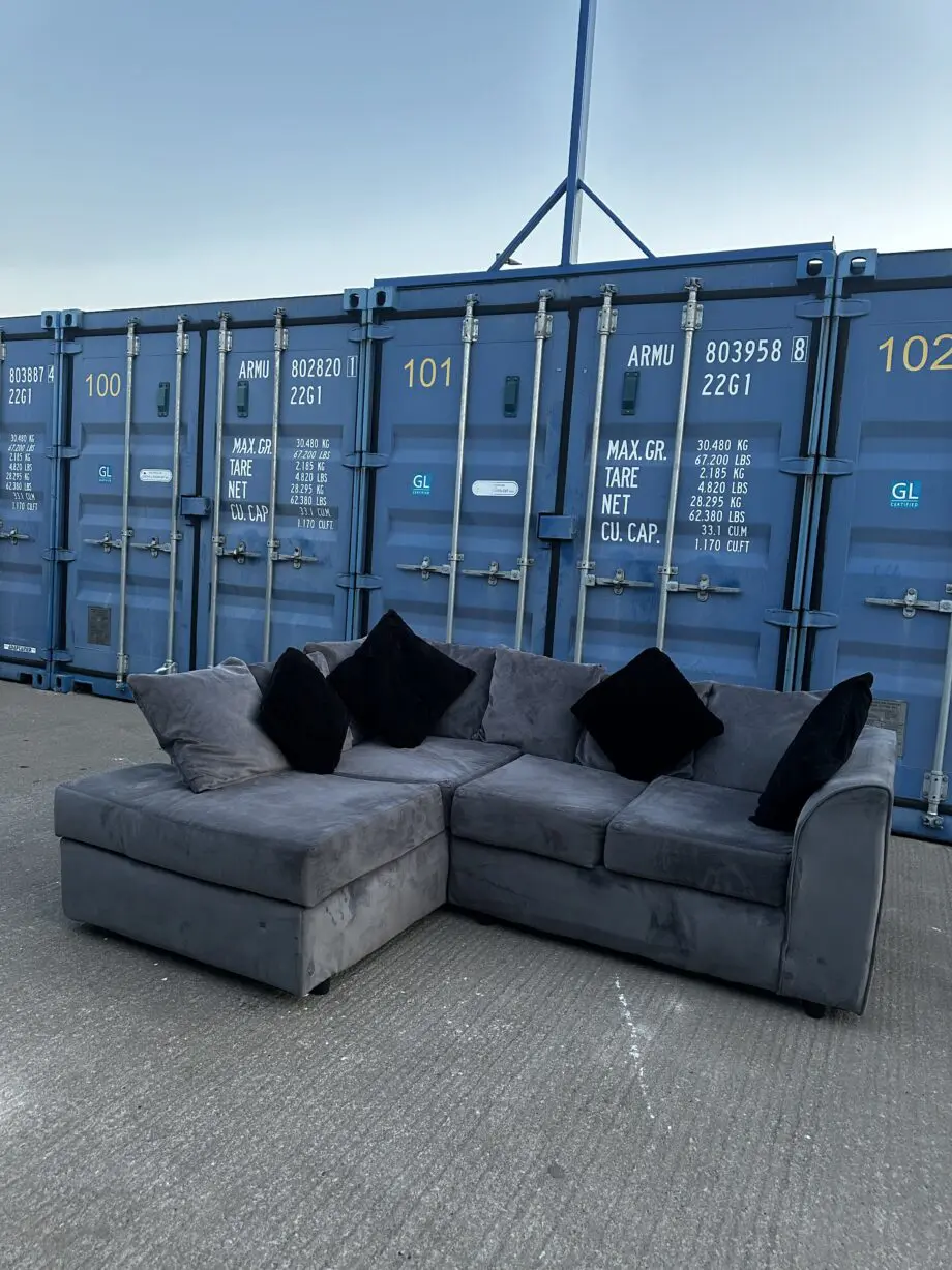 Sofa club grey seude corner sofa