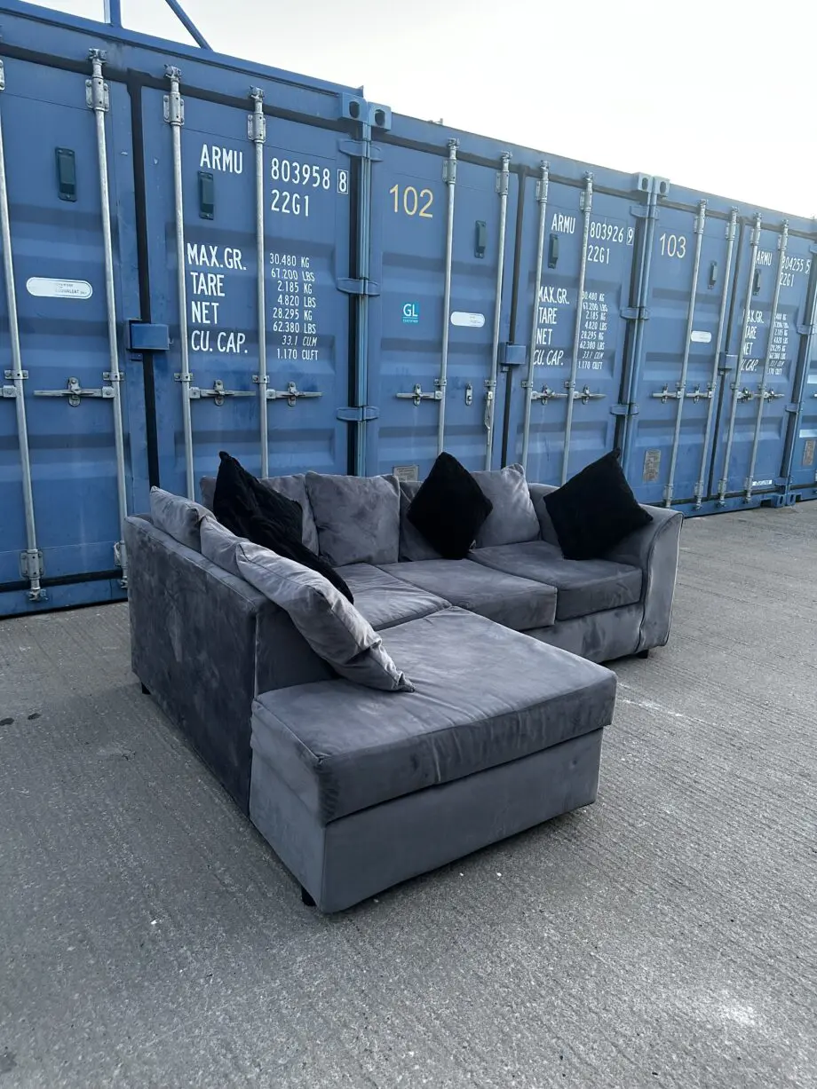 Sofa club grey seude corner sofa