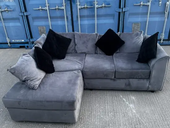 Sofa club grey seude corner sofa