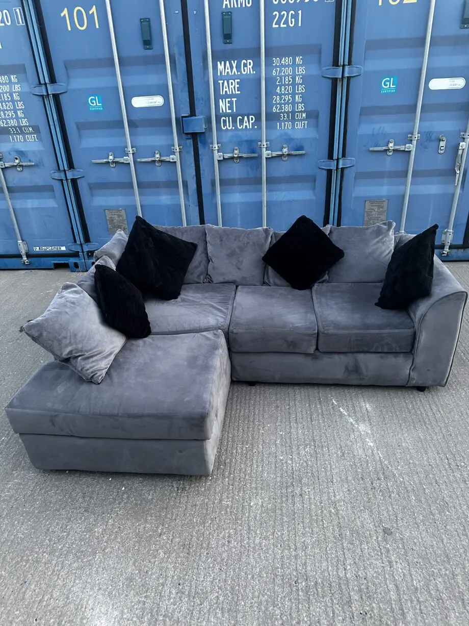 Sofa club grey seude corner sofa