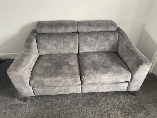 Grey Suede 2 seater electric recliner