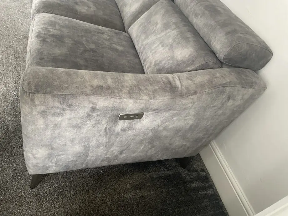 Grey Suede 2 seater electric recliner