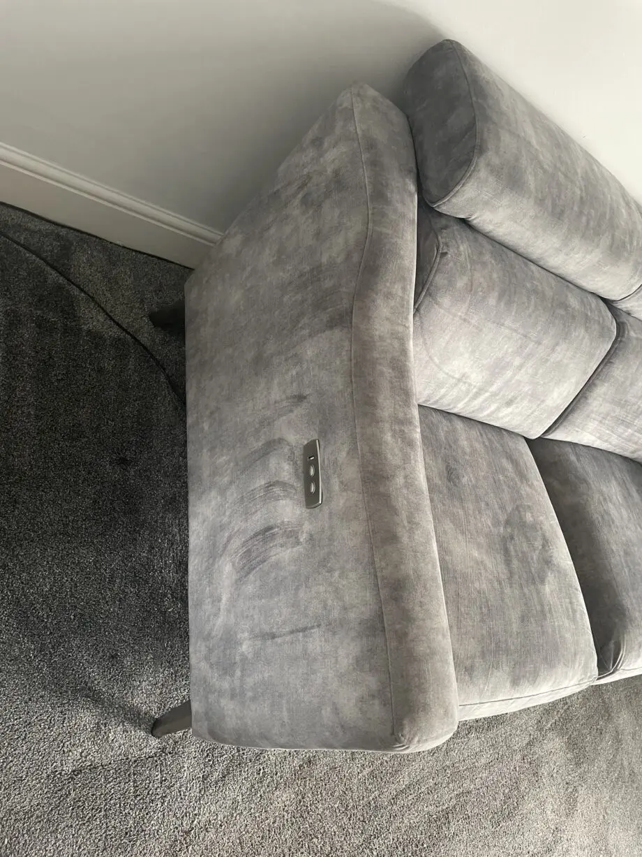 Grey Suede 2 seater electric recliner