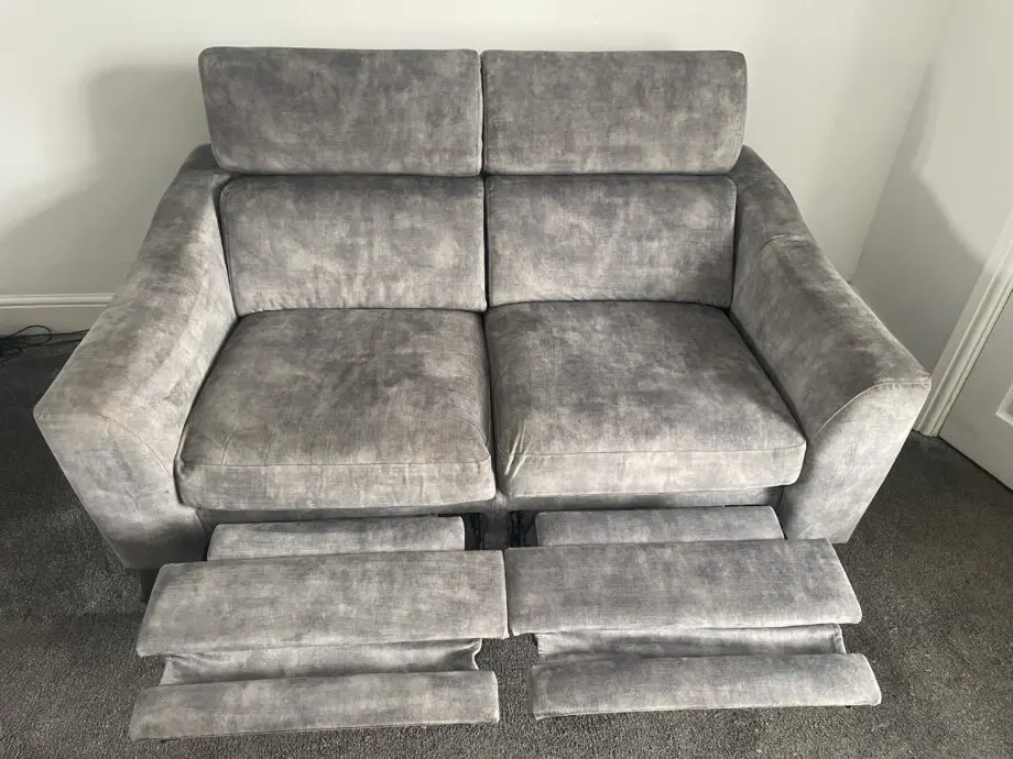 Grey Suede 2 seater electric recliner