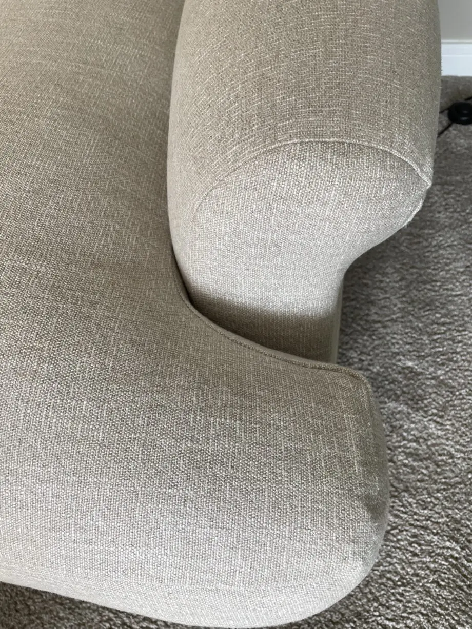 Loaf. Dawdler corner sofa. Breadcrumb colour laundered linen