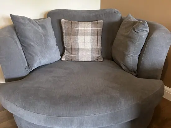 Next grey swivel love chair