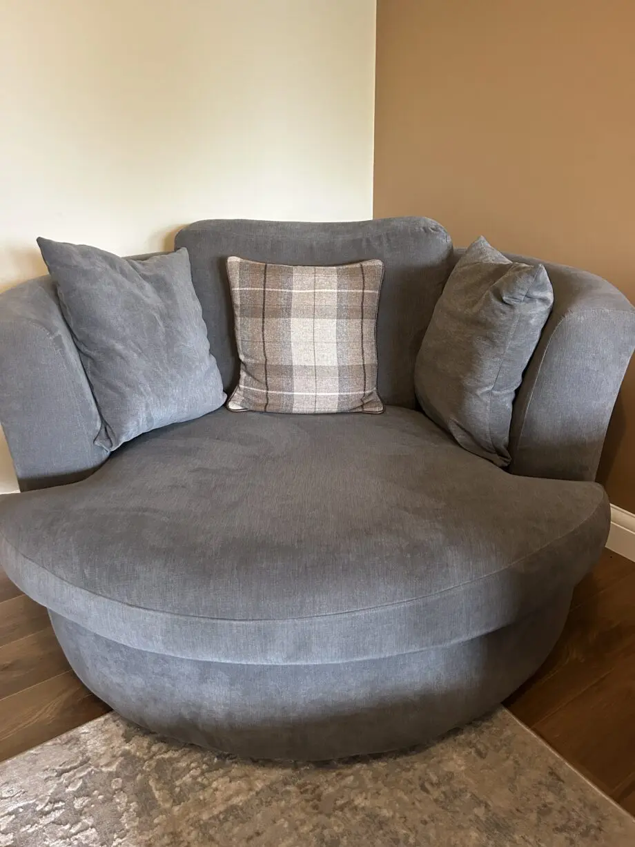 Next grey swivel love chair