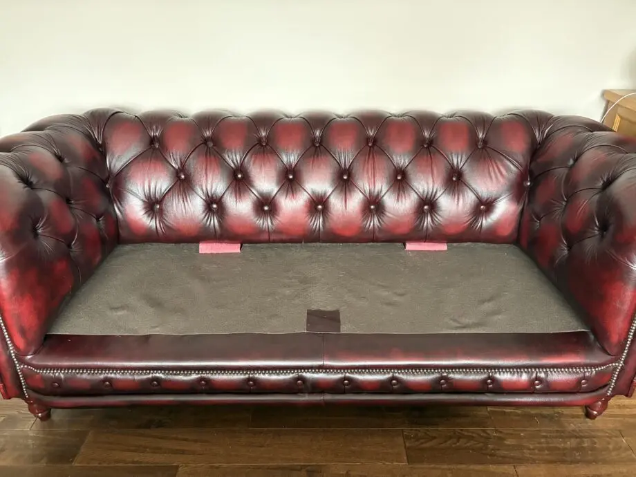 Hand Made Chesterfield 3 Seater in Antique Red