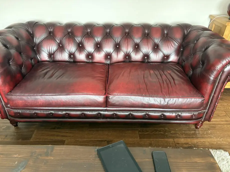 Hand Made Chesterfield 3 Seater in Antique Red