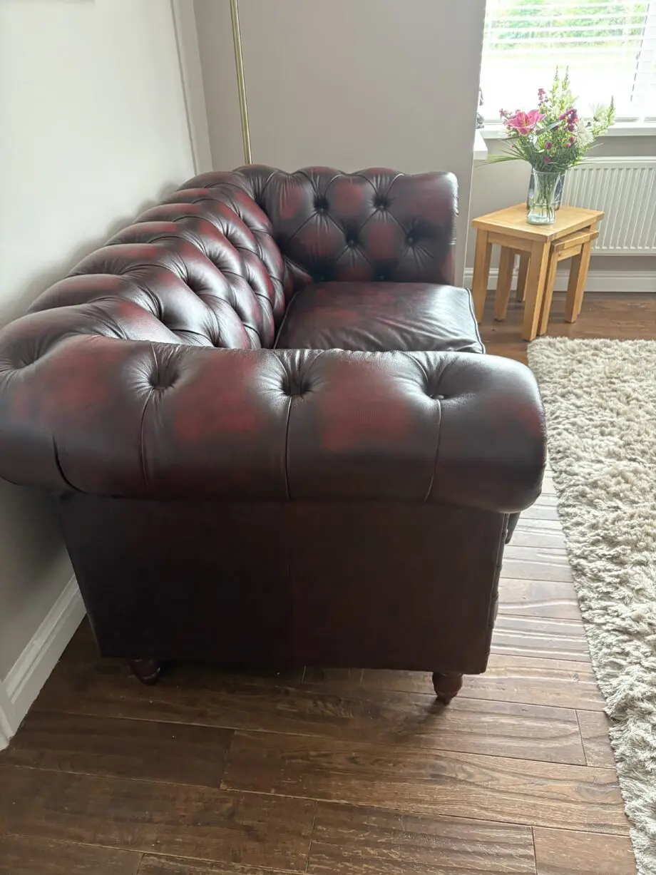2 Seater Chesterfield Hand Made in Antique Red.