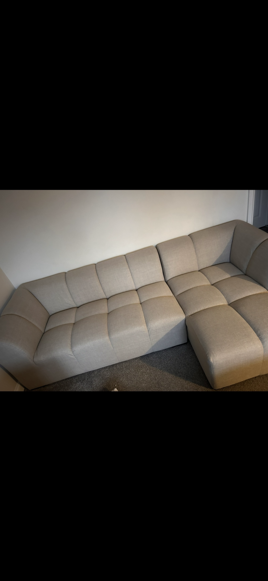 JYSK Allese chaise left beige fabric sofa