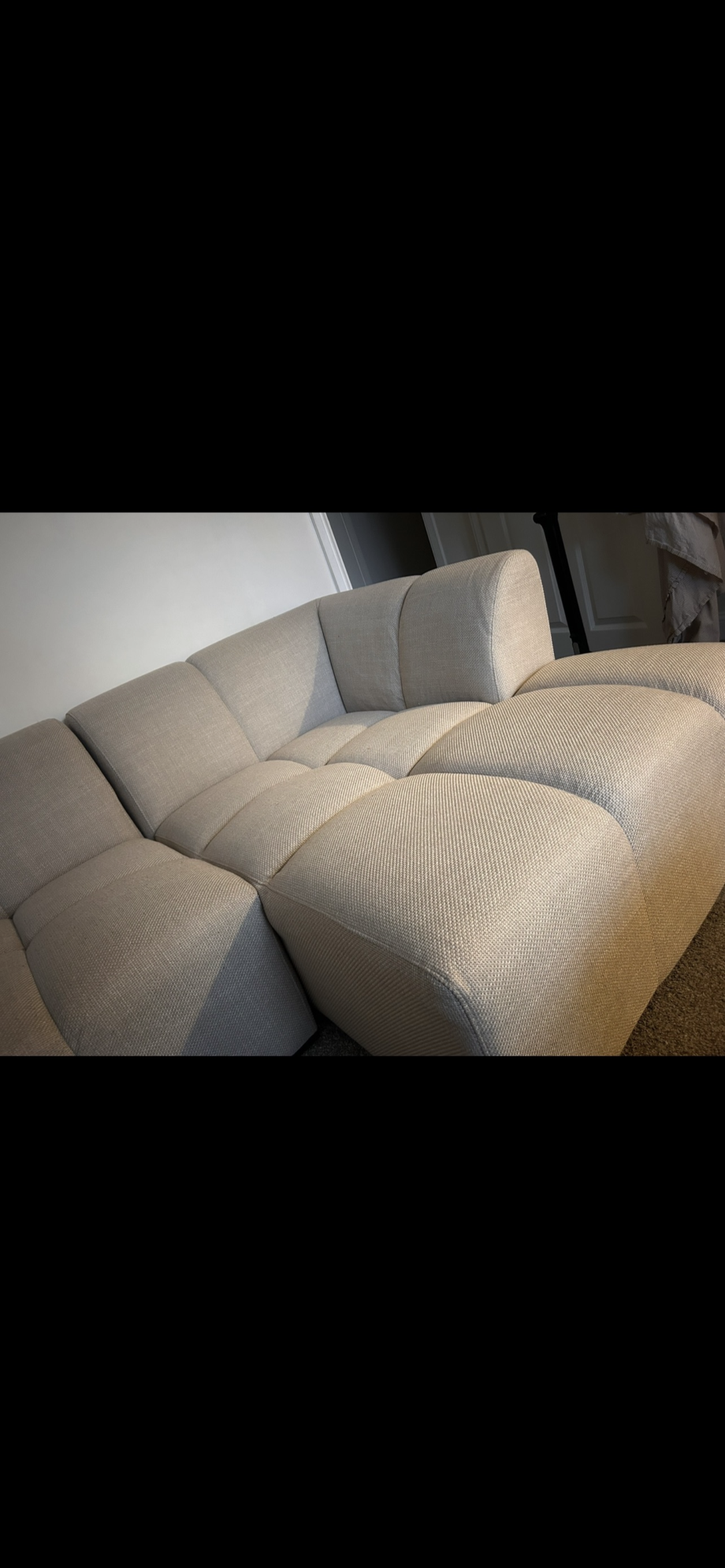 JYSK Allese chaise left beige fabric sofa