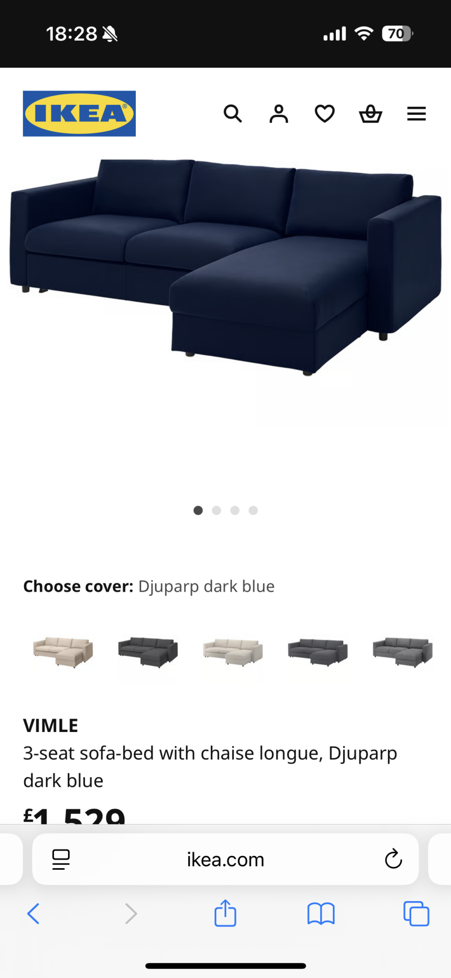 Vimle navy blue sopha bed