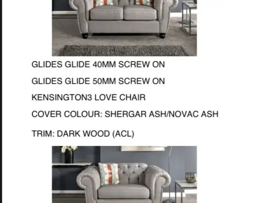 SCS chesterfield Style Kensington Grey 2 seater sofa and Cuddle Sofa