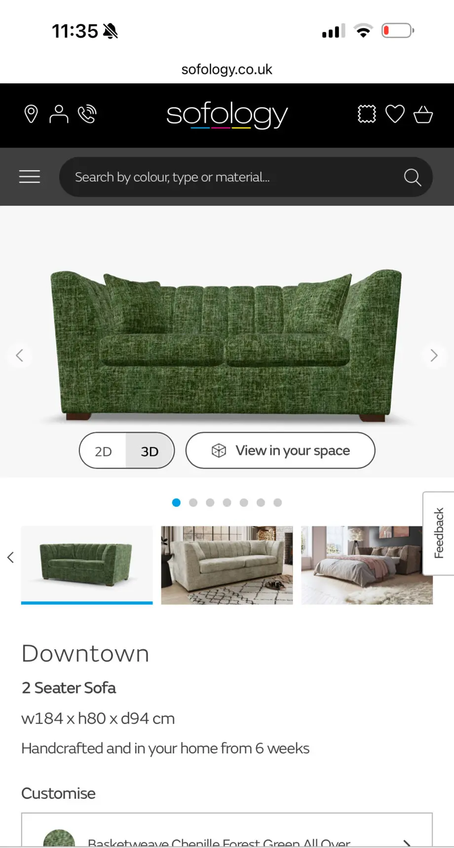 Sofology 2 Seater sofa