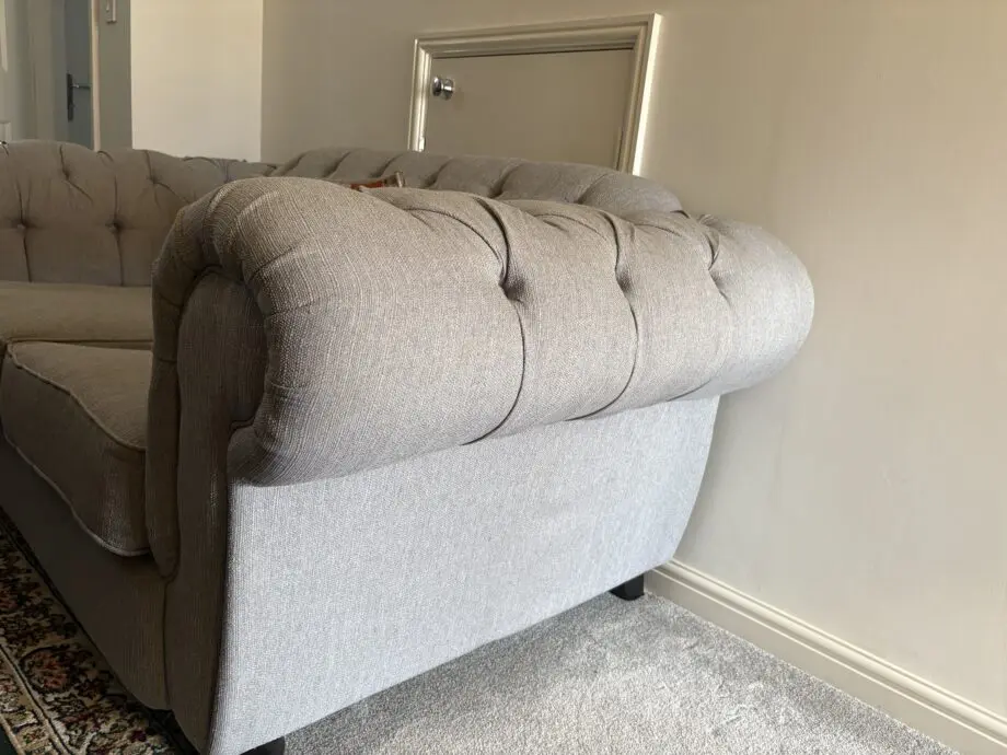 SCS chesterfield Style Kensington Grey 2 seater sofa and Cuddle Sofa
