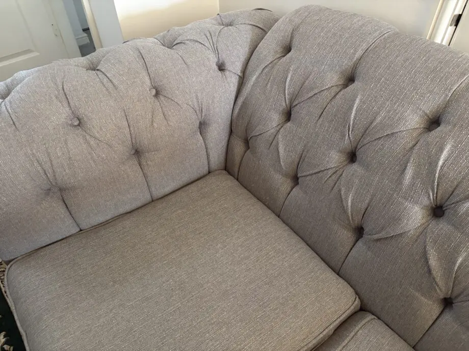 SCS chesterfield Style Kensington Grey 2 seater sofa and Cuddle Sofa