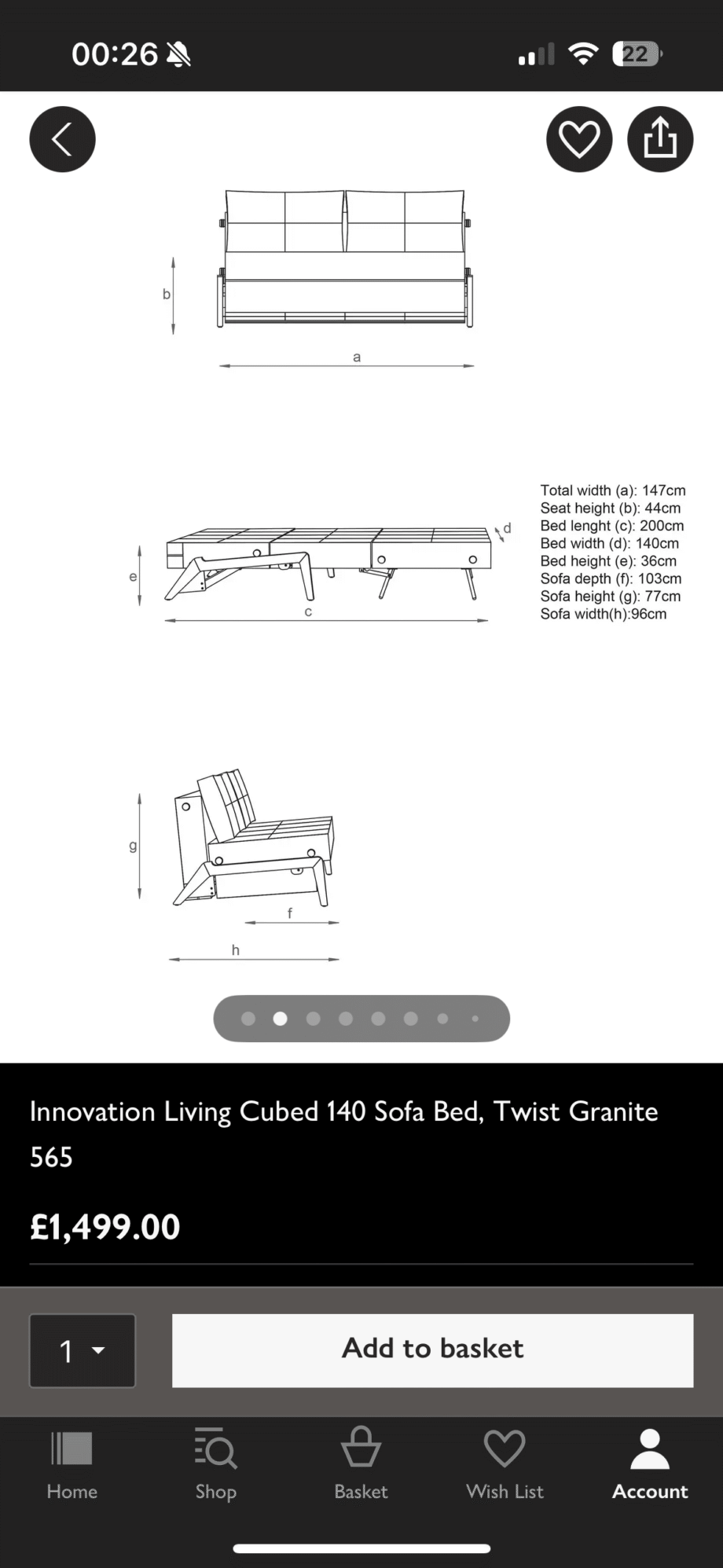 John Lewis sofa Bed