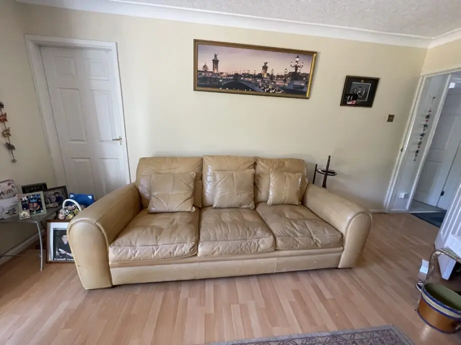 Duresta beige sofa set with arm chairs